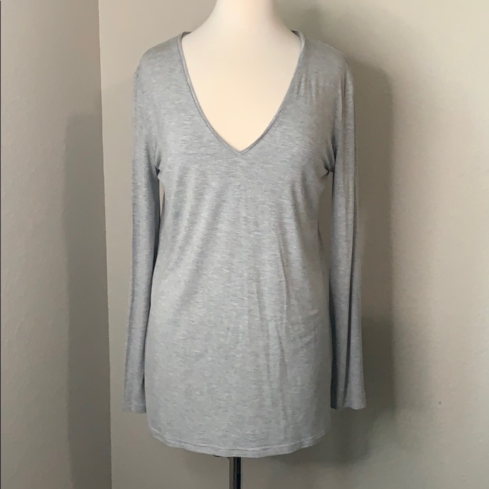 PIKO 1988 grey long sleeve vneck top